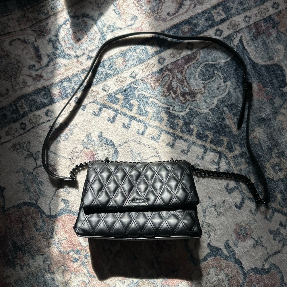 Aldo Black Quilted Crossbody Bag